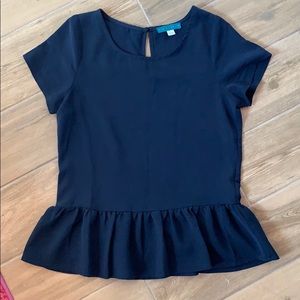 Pim + Larkin Navy Peplum Top